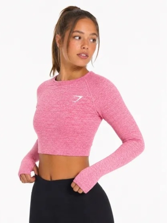 Gymshark Sweaters - Gymshark Pink Space-Dye Crop Top
